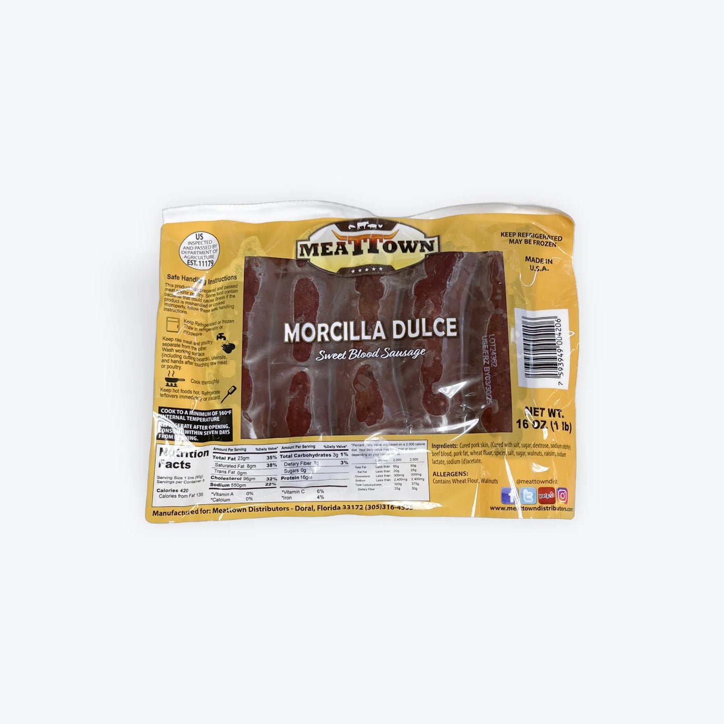 Morcilla Dulce Meattown 16oz