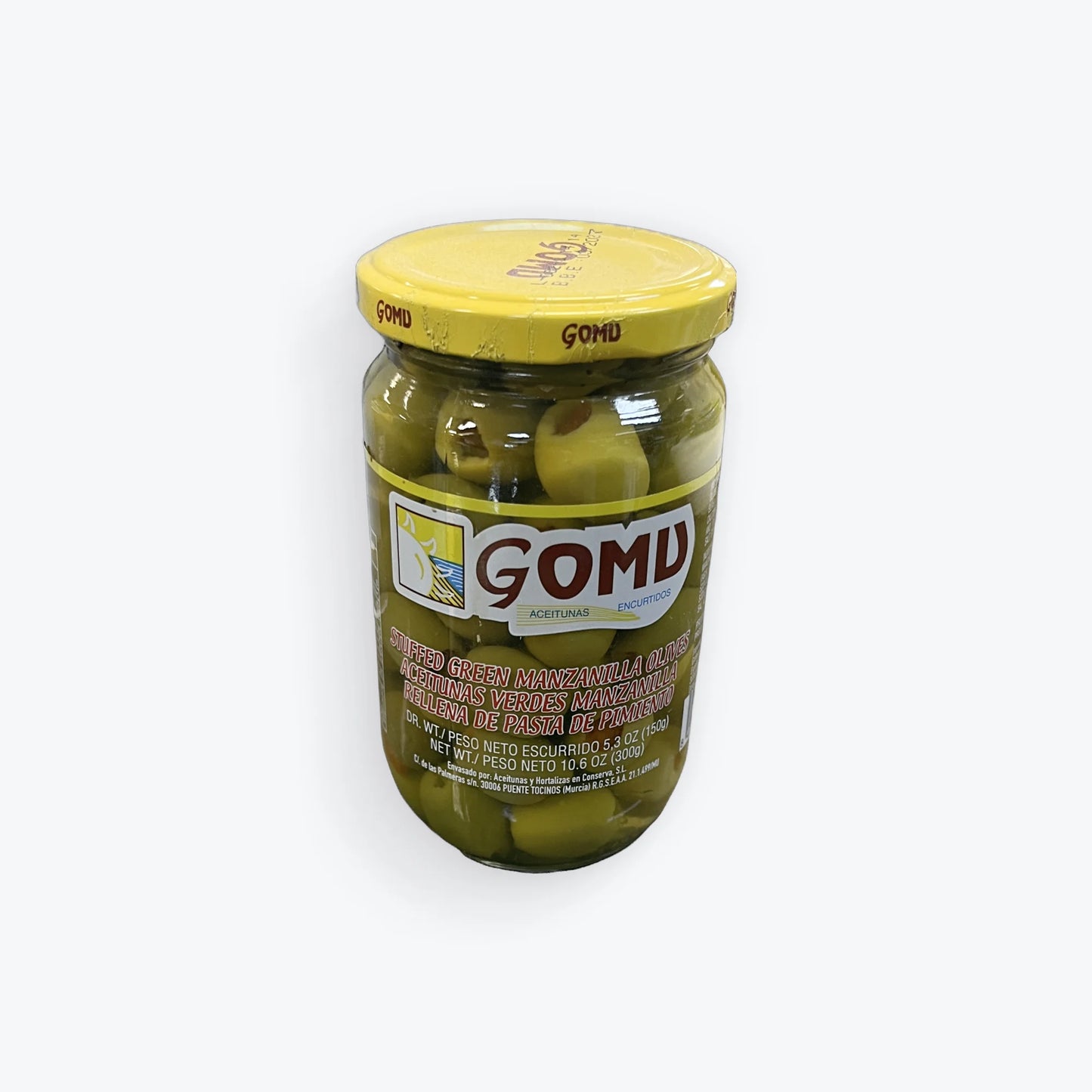 Gomu aceitunas de pasta de pimiento