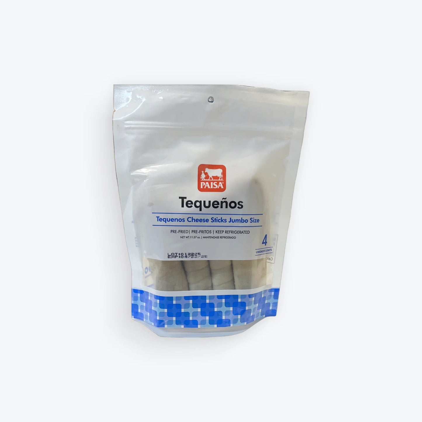 Paisa tequenos jumbo precocidos 4 uni