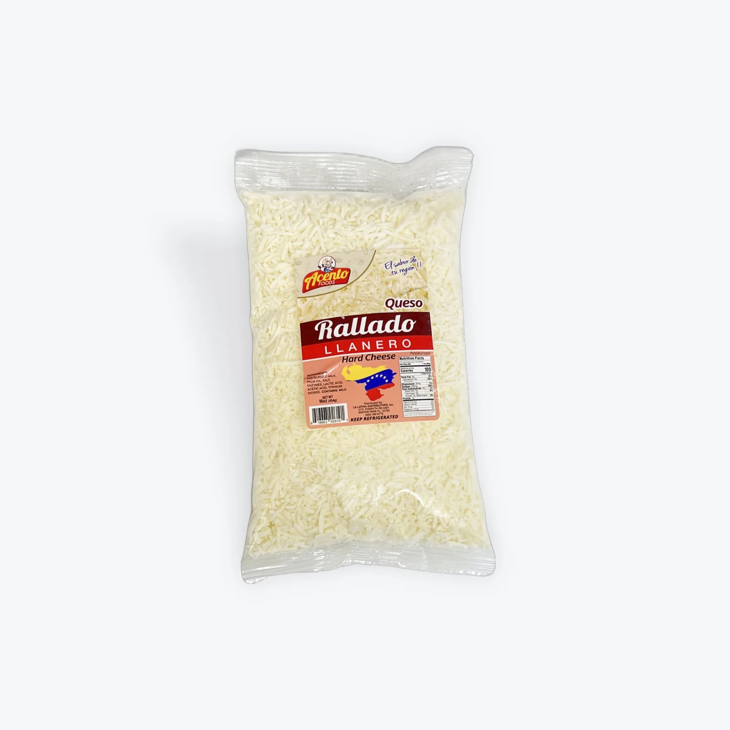 Queso Rallado Llanero 16oz acento foods