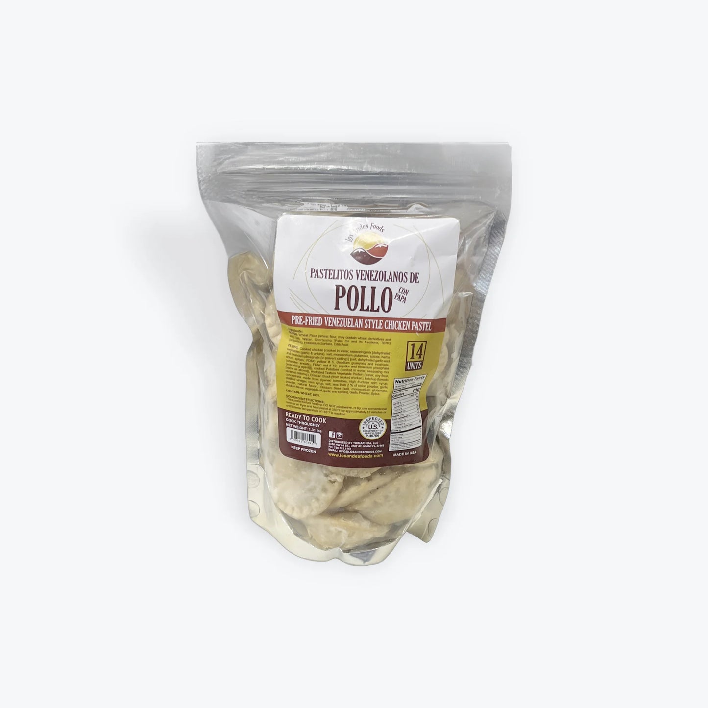 Pastelitos venezolanos De Pollo Con Papa Los Andes Foods 14 unidades