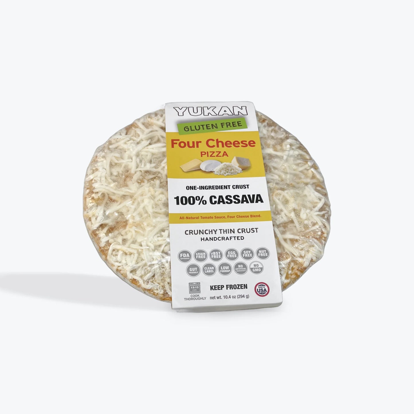 Yukan gluten free four cheese pizza