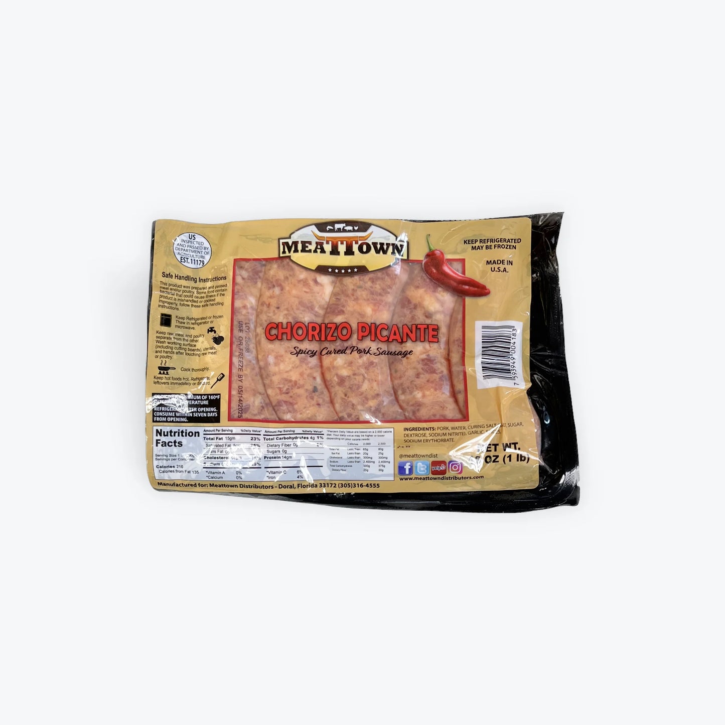 Chorizo Picante Meattown 16oz