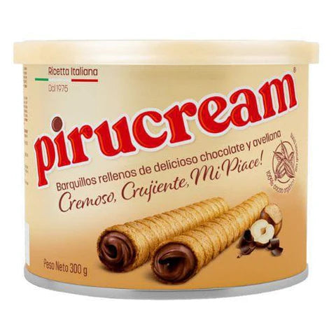 Pirucream Rolled Wafer Filled With Chocolate and Hazelnut 300gr