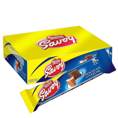 Savoy chocolate con leche 30 gr caja x 12