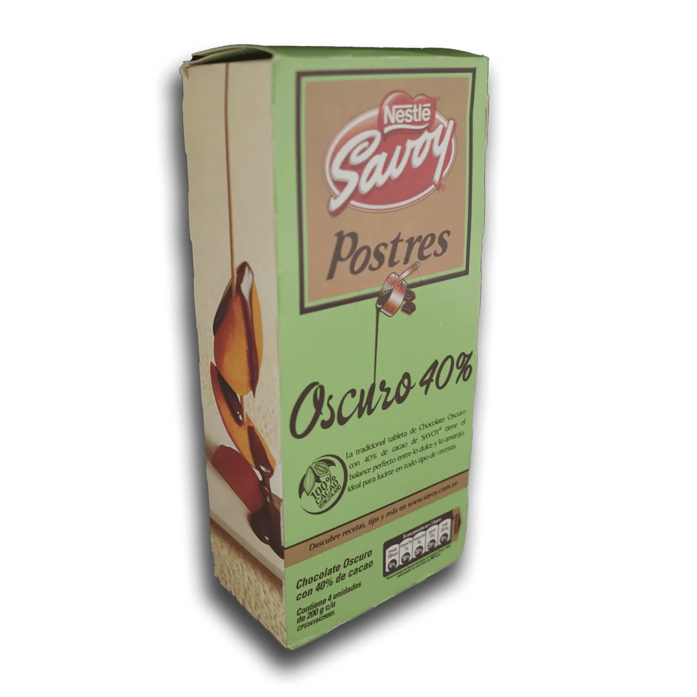 Savoy Postre Oscuro 40% caja x 4