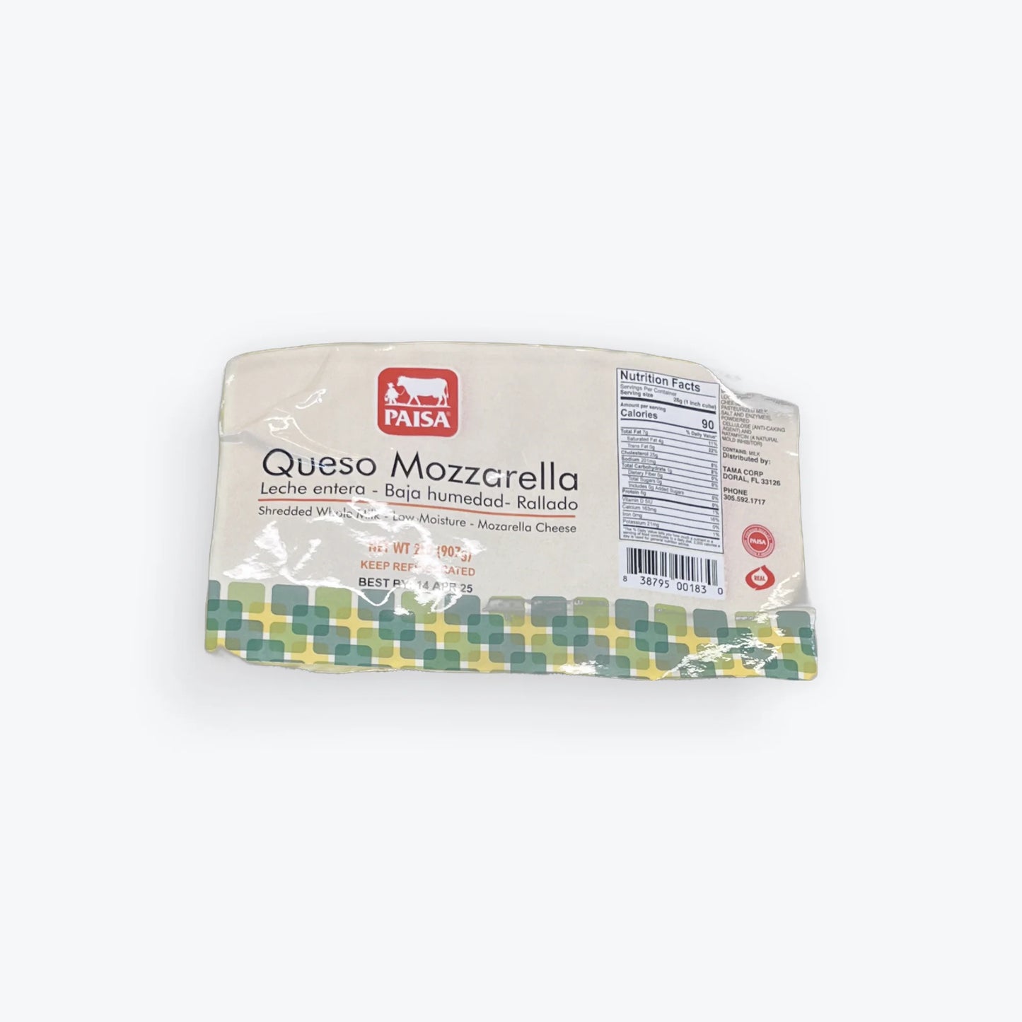 Queso Mozarella Paisa 2 Lb rallado