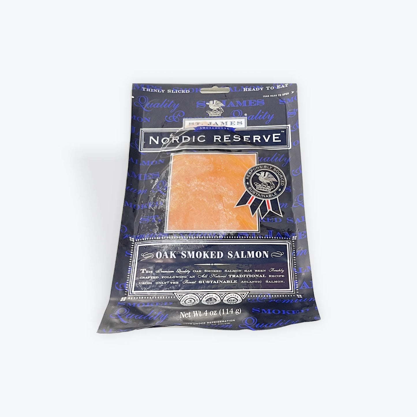 St James smokehouse Nordic reserva oak smoked salmon 4oz