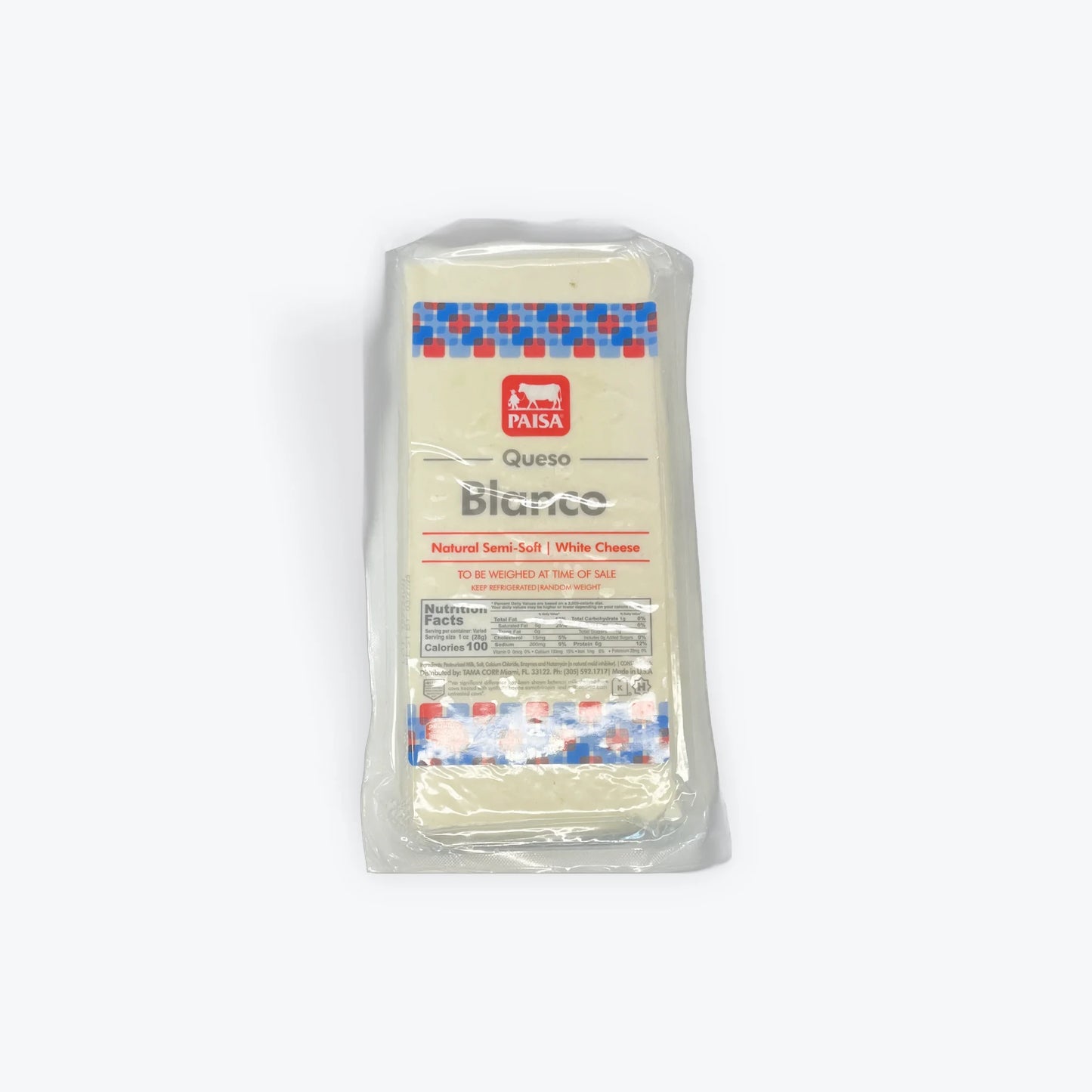 Queso Blanco Paisa 1\2 Barra