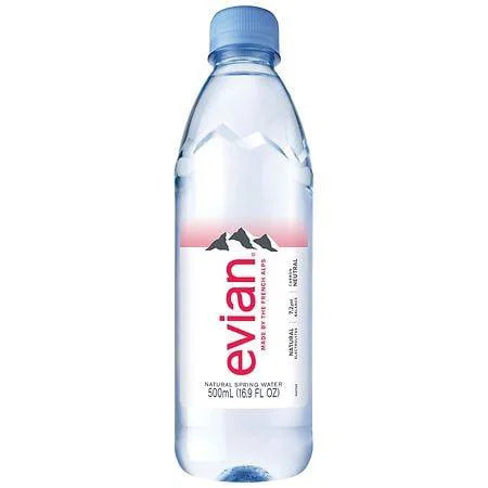 Agua de manantial Evian, plástico 500 ml