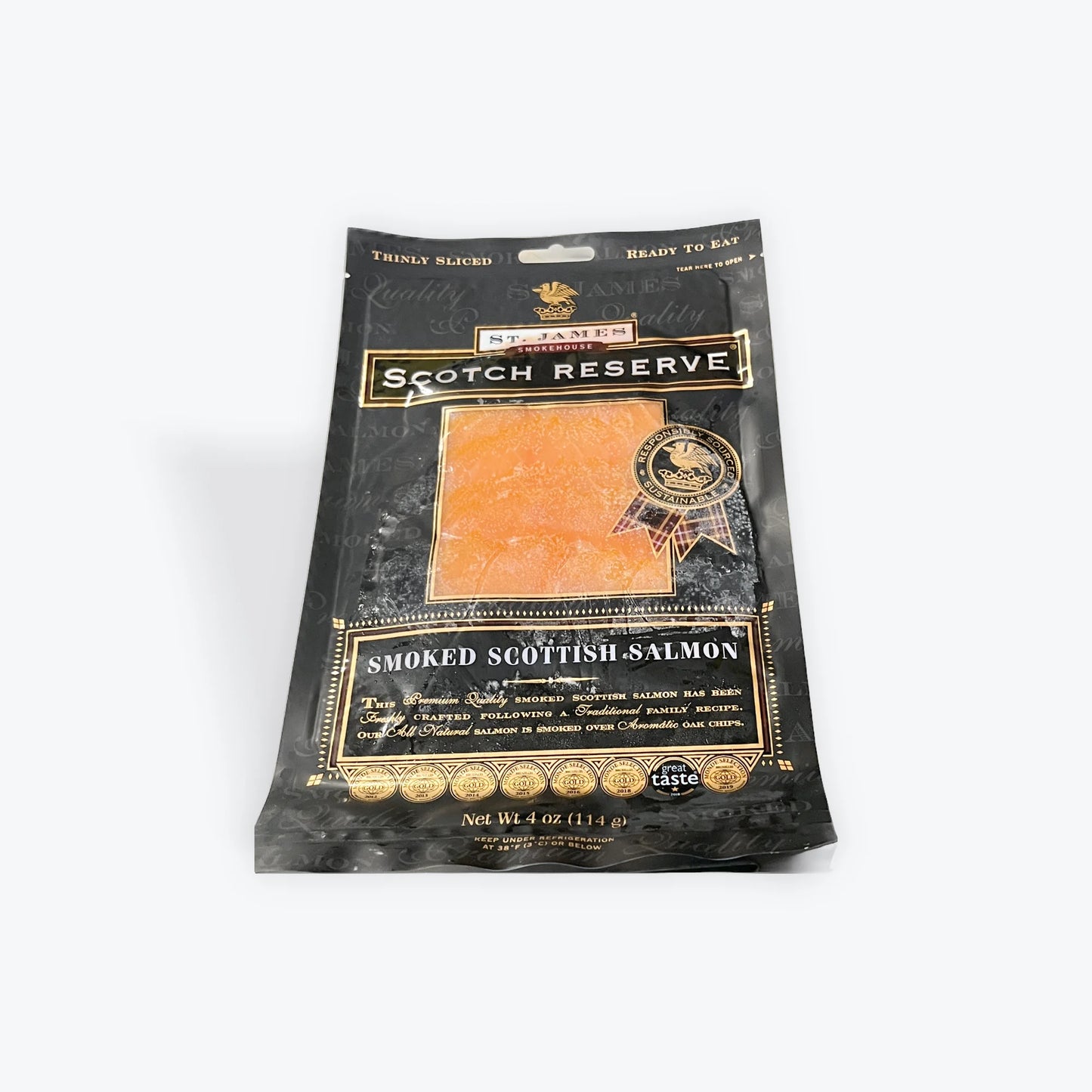 St James smokehouse Nordic reserva oak smoked salmon 4oz