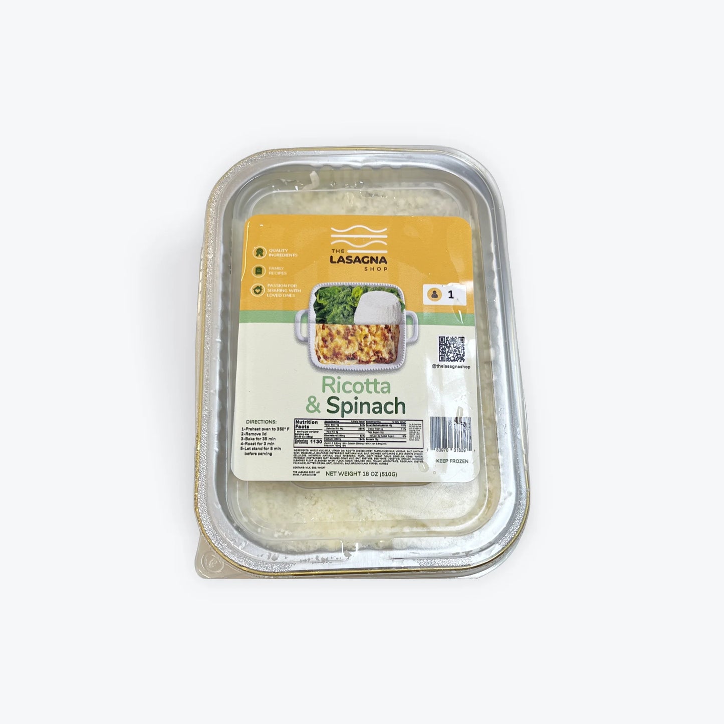 Lasagna Ricotta & spinach (1 Serving)