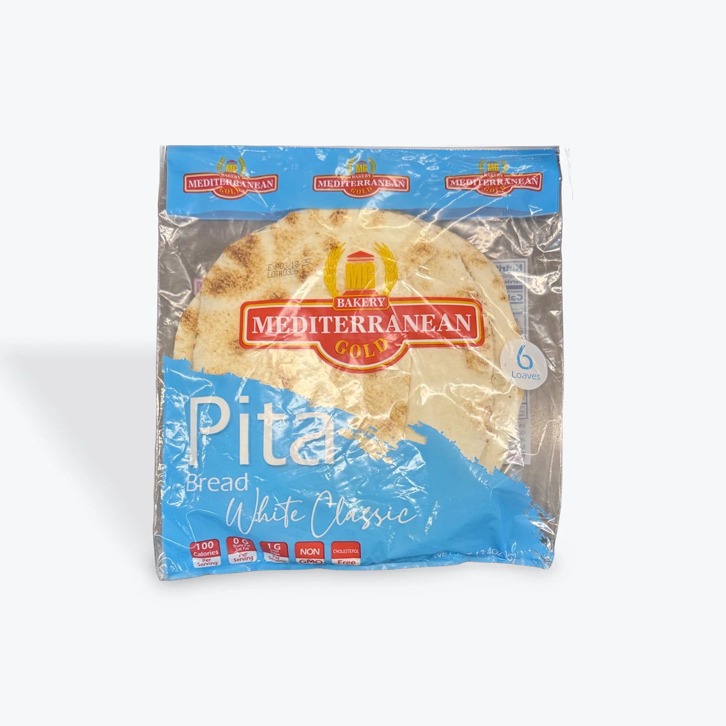 Mediterranean pan Pita Bread Classic White habbibi