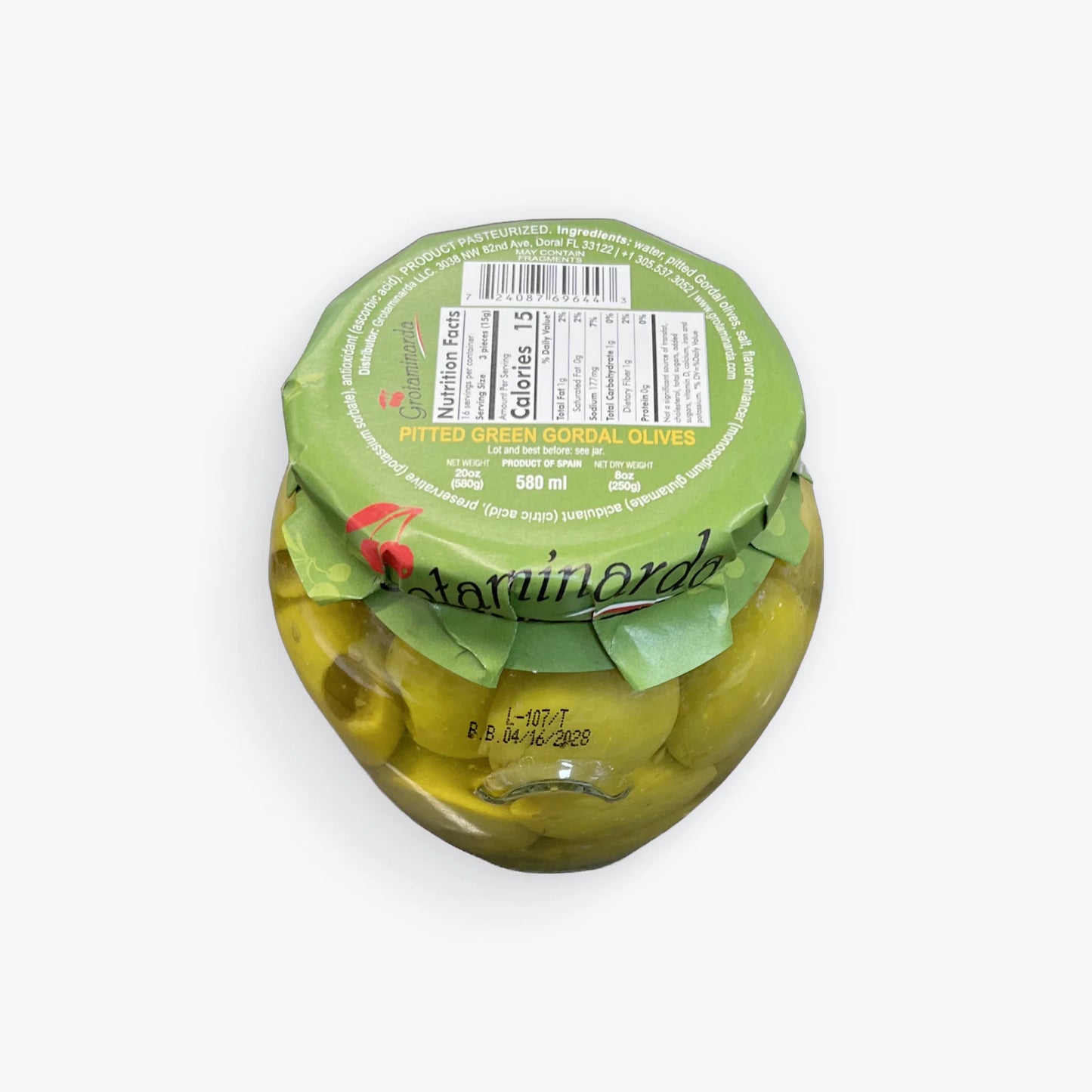 Pitted Green Gordal Olives