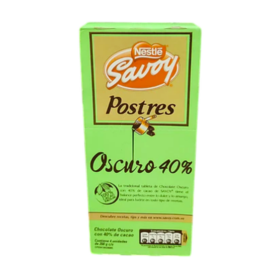 Chocolate Oscuro Savoy ideal para Postres 40%