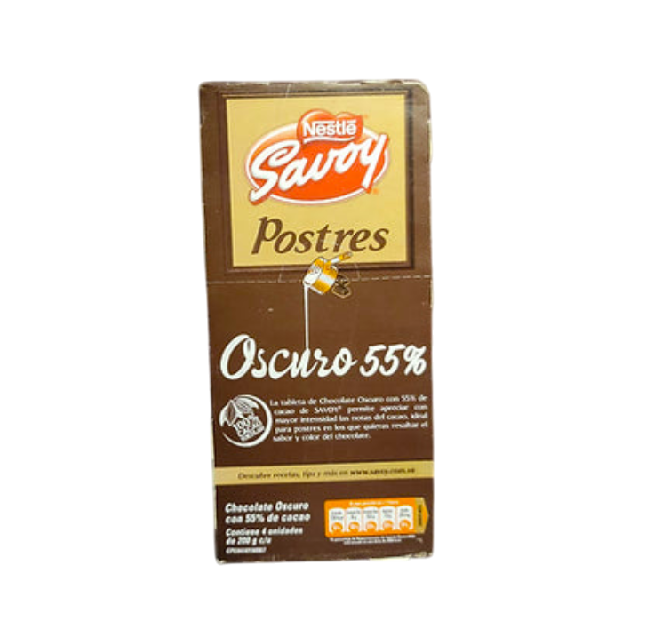 Chocolate Oscuro Savoy ideal para Postres 55%