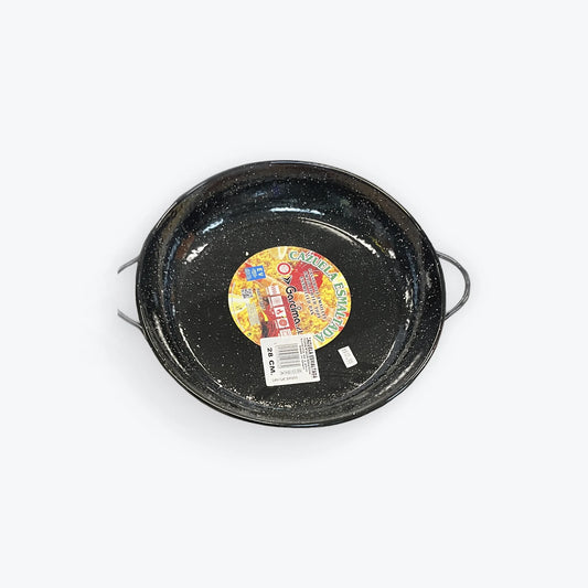 Cacerola Baja Esmaltada La Ideal, Negra, 28 cm