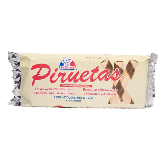 Piruetas chocolate y avellanas 200gr