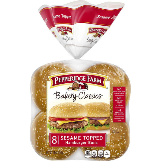 Bollos de hamburguesa cubiertos de sésamo